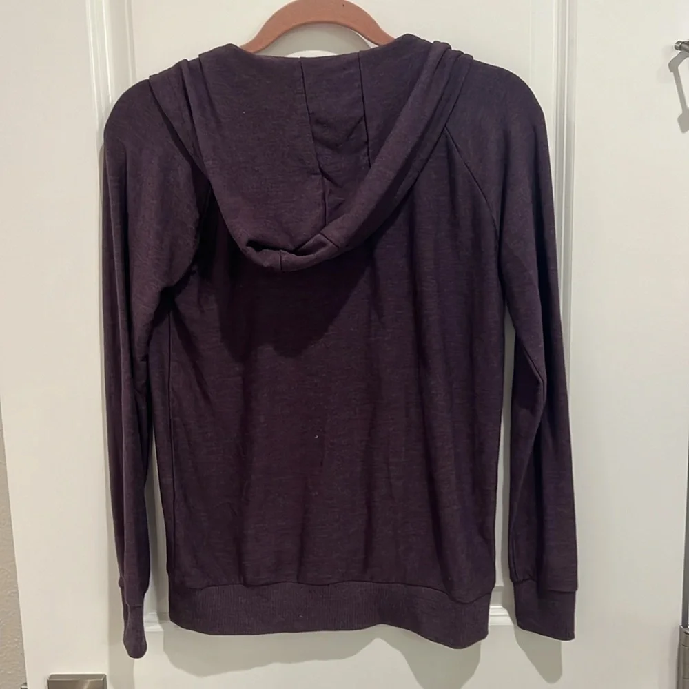 nwt CHASER Raglan Long Sleeve Zip Up Hoodie in Plum Purple - Picture 7 of 7
